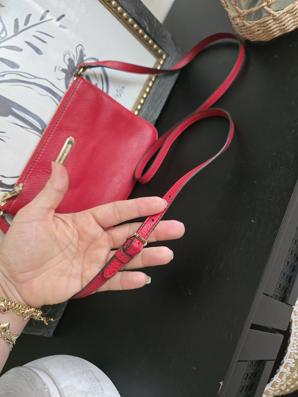 Michael Kors Red Leather Crossbody Mini Bag